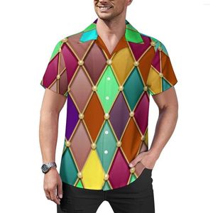 Freizeithemden für Herren, Farben, Kunst, festliches Muster, Strandhemd, Sommer, Vintage-Blusen, Herrendruck, große Größe 3XL 4XL