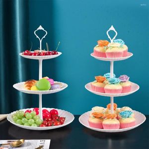 Utensili da forno 2 pezzi Supporto per cupcake in plastica a 3 livelli Vassoio da portata Dessert Cupcake Dessert Torre espositiva