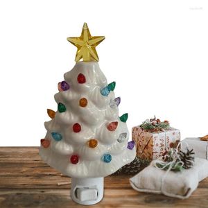 Decorações de natal árvore de porcelana com luzes em pé ornamentos festivos árvores para decoração de casa de natal interior