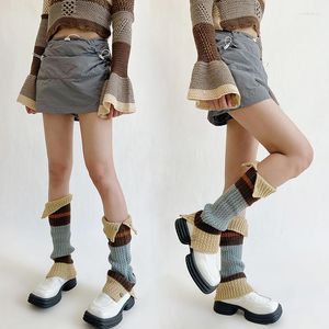 Meias femininas outono inverno tricô perna botão tubo médio estilo universitário pilha jk fogões aquecedores kawaii legging