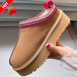 Designer Damen Tazz Hausschuhe Tasman Slipper Ultra Mini Plateaustiefel Klassische Pelzrutschen Wildleder Damen Slip-on Les Petites Winter Warme Lederstiefel Booties 35h