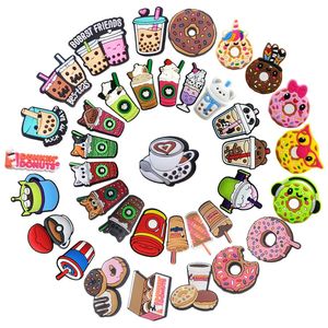 Charms Charms Food Clog Coffee Pvc Cute Or Kids Boys Girls Men Women Trendy Shoe Decoration Boba Birthday Gifts Party Favor Drop Deliv Dhv3F