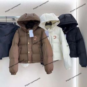 Höst- och vinterjackor för män och kvinnor Nya broderade avtagbara avancerade pendlare Short Hooded Down Jacket unisex