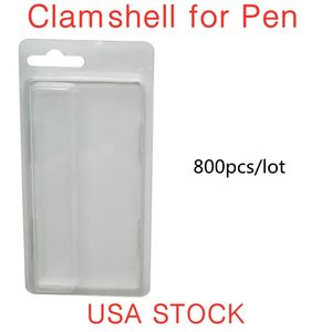 USA STOCK Cases Clamshell-Verpackung für Stifte 800 Stück/Los Leere Blister mit Haken Klare PVC-Einzelhandelsverpackung