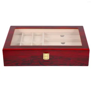 Oglądaj pudełka biżuterii organizator pudełka Pudełka Ploska podwójna warstwa malowana zamek podróżny