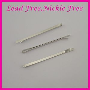 50st 3 0mm 7 0cm Silver Finish Plain Plat Metal Bobby Pins For Women Girls at Nickle Lead Metal Hair Barrettes Pins Sli289e