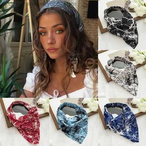 Akcesoria do włosów do włosów bohemia damska bandana vintage drukowana triangle głowa szalik turban elastyczny zespół Paisley Bandanas Accesories Q231005