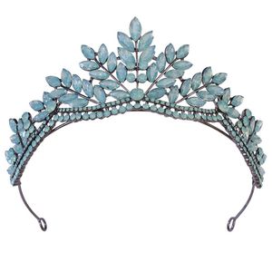 Principessa verde opale cristallo diademi nuziali corone di lusso elegante copricapo diadema gioielli per abiti da sposa
