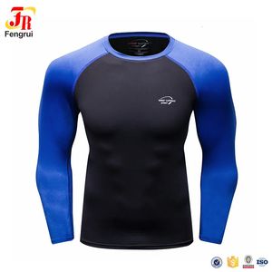 Magliette da uomo Abbigliamento sportivo Splicing Magliette a maniche lunghe UPR50 Swim Surf Rashguard Running Jiu Jitsu MMA Gym Tintura rapida Top 231005