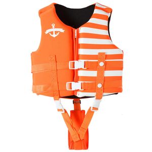 Colete salva-vidas infantil neoprene profissional, cinto de proteção cruzada, roupa de banho de segurança para natação