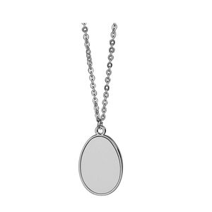 Sublimation Necklace Oval Pendant with Blank Aluminum Sheet for DIY Dye Sublimation Heat Transfer Printing Jewelry Pendant with Chain