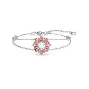 Swarovski Original Fashion Bracelet Charm Bracelets Bracelet Designer Fashion Women Sunshine Sunflower Double Layer Bracelet Crystal Daisy Bracelet Female