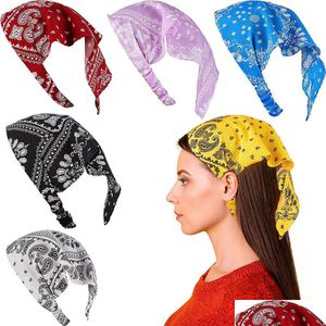 Headbands New Triangle Bandana Scarf Adt Women Fashion Headwear Headband Bohemia Hair Band Head Wrap Accessories Drop Delivery Dhpck