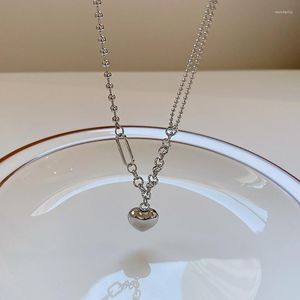 Pendant Necklaces Jewelry South East Gate Hip Hop Style Long Necklace Women's Three Dimensional Small Love Titanium Steel Sweater Student