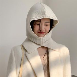 Beanie Skull Caps Korea Ins Beanies Hat NeckBib One Balaclava Knitte warm Fashion Autumn Winter Ear Protection240J