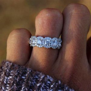 Luxus Weibliche Große Kristall Runde Verlobungsring Nette 925 Sterling Silber Zirkon Stein Ring Vintage Hochzeit Ringe Für Women340o