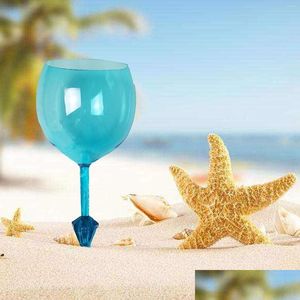 Copos de vinho Copos de vinho Flutuante Vidro de praia inquebrável para cerveja Cocktail Bebida Copo Piscina Cam Piquenique Festas ao ar livre Home Garden Dhjhy