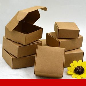 100 pçs caixa de doces de papel kraft pequena caixa de embalagem de papel de papelão artesanato presente artesanal embalagem de sabão box291f