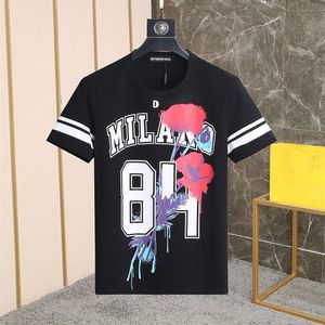 DSQ Phantom Kaplumbağa Erkek Tasarımcısı Tişört İtalyan Milan Moda Baskı T-Shirt Yaz Siyah Beyaz T-Shirt Erkek Hip Hop Sokak Giyim 10261J