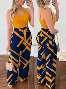 Kobiety Jumpsuits Rompers Chic Summer Women Eleganckie szerokie skok nogi garnitur One Piece Bodysuits kombinezon kombinezonu całe ciało Spodnie wieczorne Jumpsuits szablon 231005