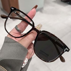 Sunglasses Oversized Square Pochromic Glasses Men Women Fashion Trendy Smart Color Changing UV Unisex Vintage Myopia Eyewear