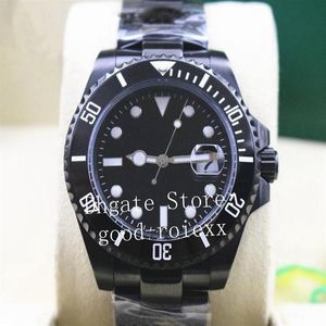 7 kolorów zegarki męskie Zatrzymanie Mężczyzn Automatyczny 2813 Crown Luminous Black Pvd DLC Coating Zielona niebieska ramka ceramiczna Sport Sapphire nurka B346A