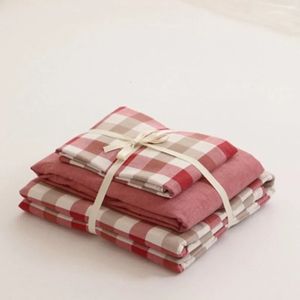 Bedding sets 100% cotton washed-up cotton 4-piece Japanese cotton checkered quilt set 3-piece bed sheet set 150x200cm 230928