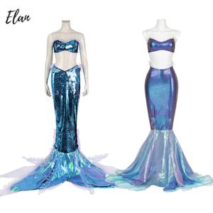 Abito a sirena estivo Costume cosplay a sirena blu Pincess Costume da donna sexy per ragazza a sirena Travestimento Ariel Costume da bagno cosplay