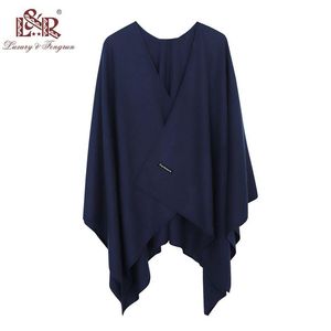 140 140mm Winter Square femminile Poncho Cashmere Lana Donna Poncho Sciarpa Foulard solido Femme Pashmina Scialle Inverno Excharpe 2011192736