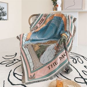Cobertor nórdico sofá cobertor capa decoração de casa toalha tarot lazer colcha acampamento ao ar livre piquenique tapete boêmio tapeçaria tapete 230928
