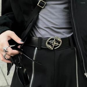 Cintos de luxo design y2k cinto goth moda versátil preto lua estrela logotipo metal com fivela cintura jeans calças decorativas