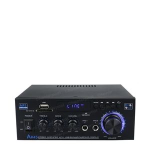 Amplificador de potência de áudio digital de alta fidelidade ak45 bluetooth mp3 canal 2.0 amplificador de som suporte dc12v 90v-230v para carro doméstico max 350w 2