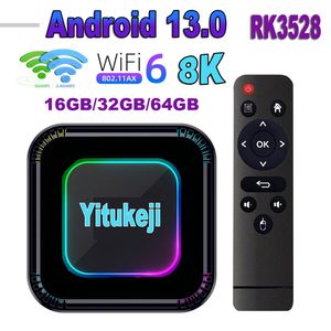 12PCS YITUKEJI ANDROID 13 TV BOX ROCKCHIP RK3528 4GB 64GB 32GB 2GB16GBメディアプレーヤー2.4G 5G WIFI6 BT4.0 100M 8K OTA
