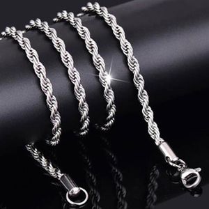 Mode Mens Hip Hop Chain Shine Necklace Luxury Classy Clavicle Halsband Silver Guldfärg Rope Smycken för kvinnor Män 3MM240V