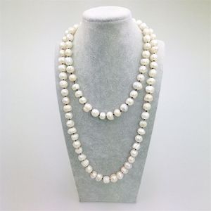 PE0051 2016 New Fashion Brown String 42 inch Knotted Fresh Water pearl long necklace for woman292k