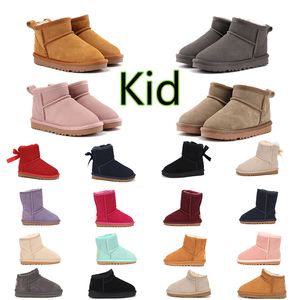 Stivali australiani firmati Bambini Ragazze Inverno Caldo Bambino Ragazzi Stivaletti da neve ultra mini Bambini Donna Scarpe calde in peluche per bambini Scarpone da neve in pelle scamosciata