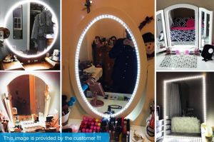 Tira de luz led para espelho de maquiagem, 13 pés, 4m, 240leds, kit de tira de espelho para maquiagem, conjunto com dimmer, formato s, 12 ll