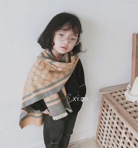 Scarves Kids Scarf Imitation Cashmere Double-sided Autumn Winter Korean Boys And Girls Letter Wild Baby Warm Fashion Shawl