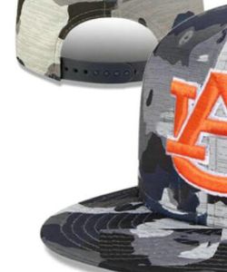 2023 All Team Fan's USA College Baseball Chapéu Auburn ajustável no campo Mix Tamanho do pedido Fechado Flat Bill Base Ball Snapback Caps Bone Chapeau A0