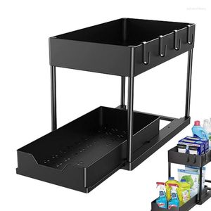 Kitchen Storage Under Sink Organizer Multipurpose Rack Bathroom Holder Versatile Sliding 2 Layer Organizing For