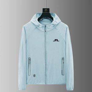 Мужские куртки J Lindeberg Golf Summer Ice Silk мужские тонкие дышащие солнцезащитные пальто уличная повседневная кожаная ветровка 231005