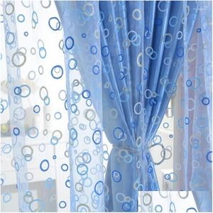 Curtain & Drapes Curtain Bubble Pattern Tle Voile French Window Curtains Door Room Drape Panel Scarf Valance Blinds Ready Made Home Ga Dhary
