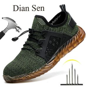 Boots Diansen Breathable Safety Shoes Men Women Indestructible Construction Work Sneakers PunctureProof Steel Toe Size 50 230928