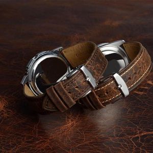 Pulseiras de relógio Bisonstrap Geniune Leather Strap 14mm 15mm 20mm 24mm Watch Strap Substituição Acessórios de relógio para homens e mulheres237k