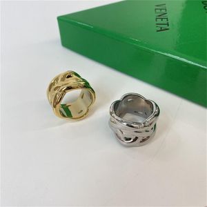 Novo anel trançado largo nicho design indústria pesada textura de alta qualidade temperamento personalidade índice dedo jóias347e