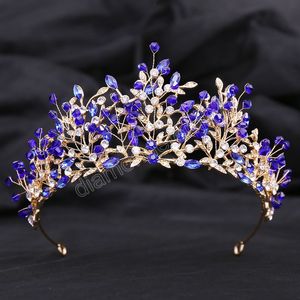 Corona di cristallo Perline fatte a mano di lusso Diademi e corone Fasce per capelli Ornamenti per capelli da sposa Accessori Gioielli