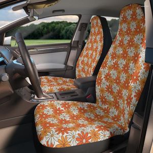 Car Seat Covers Happy Hippie - | Boho Modern & Retro 70s Accessories Yellow Orange Floral Women/Girls