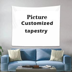 Tapisserier Anpassade din bild Tapestry Hippie Wall Hanging Cloth Print P O Witchcraft Bakgrund 230928