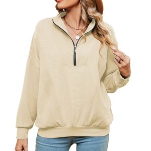 Womens Hoodies Sweatshirts Women Long Sleeve Sweatshirt Pocket Tops for Autumn Solid Zipper 230928