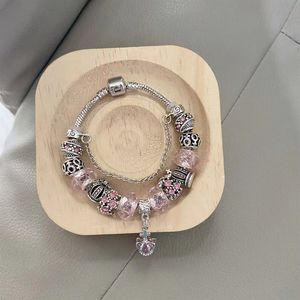 Bracciale con perline di design Bracciale fai da te con perline personalizzato con catena di moda di lusso leggera e cristalli viola